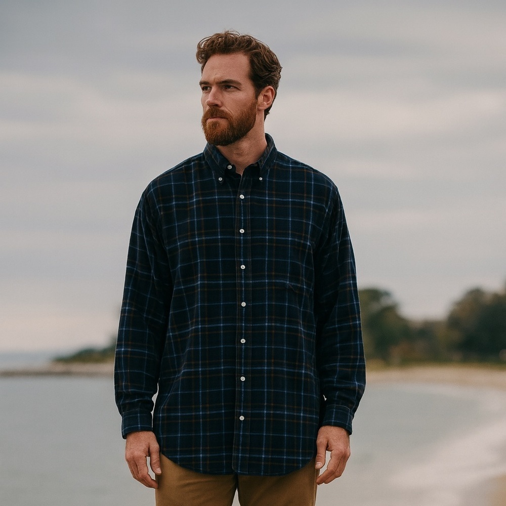 Vintage Y2K Covington Corduroy Plaid Shirt Mens XLT Preppy Coastal Gorpcore